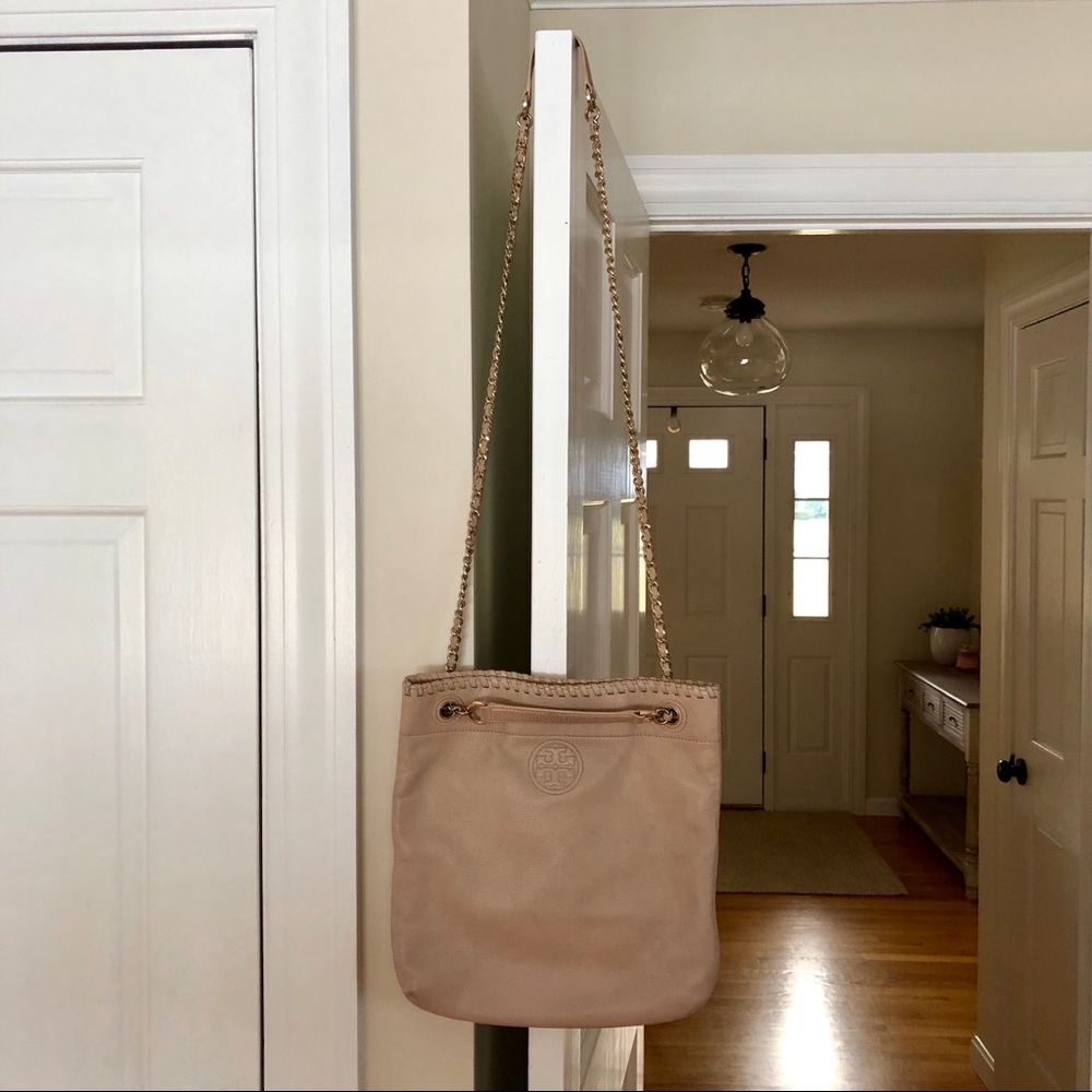 Tory Burch Beige Leather Chain-Handle Shoulder Bag - Picture 4 of 6